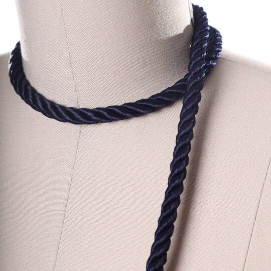 1 Yard Navy Satin Cord Rope Trim With 7mm for Sewing Craft and Decoration